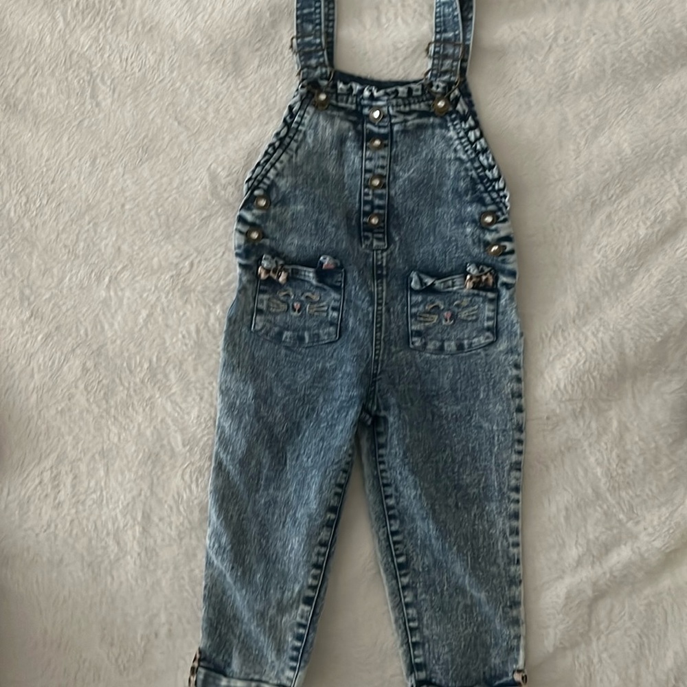 3T girls overalls with cat pockets